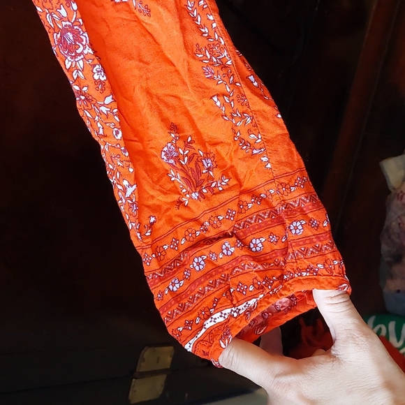 Red Boho old navy long sleeve blouse,L - Picture 3 of 3